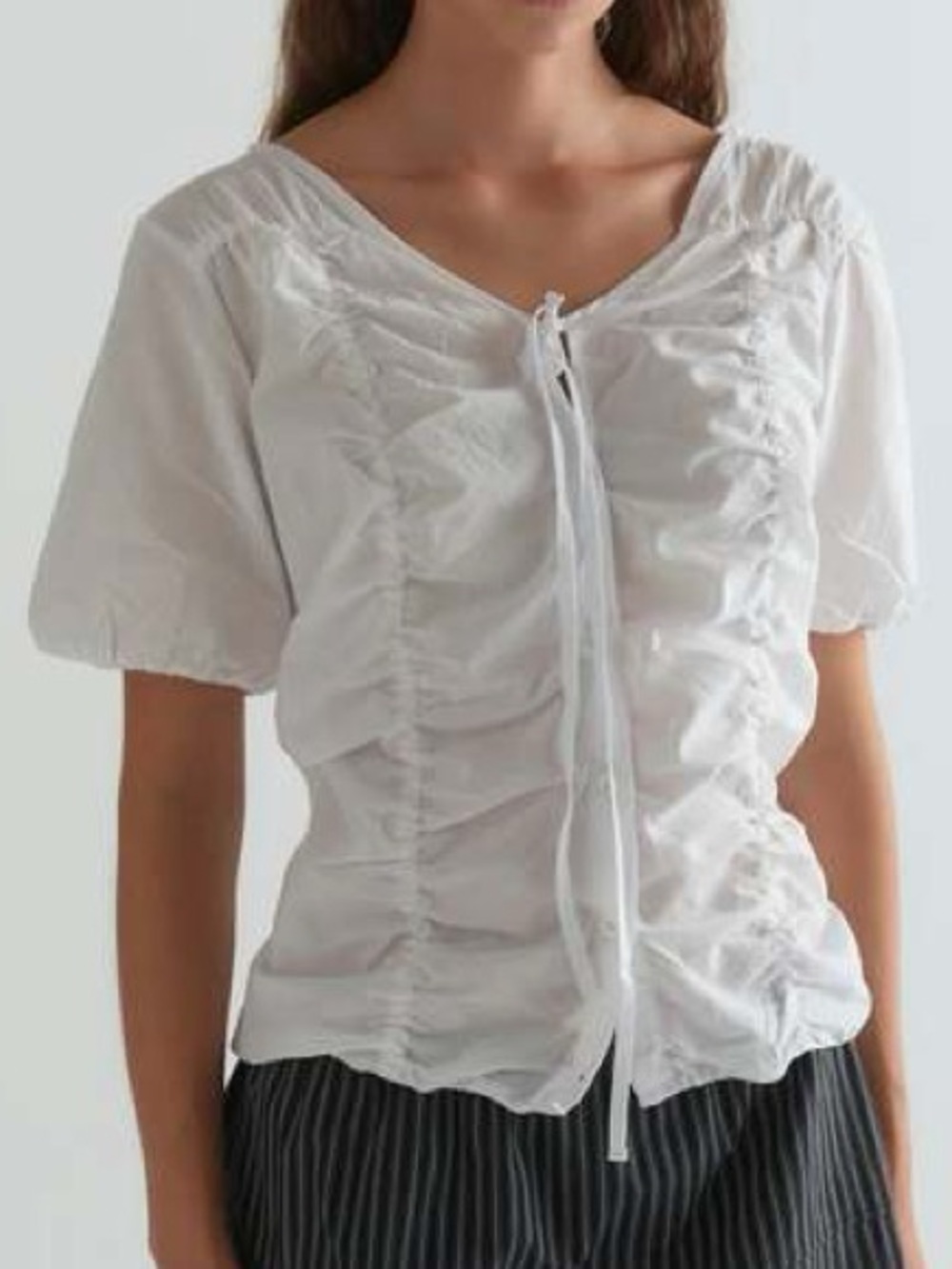 Deiji Studios Crinkle Top in White